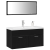 Set de Mobilier pentru Baie 3 Piese Negru Lemn Prelucrat GartenMobel Dekor