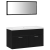 Set de Mobilier pentru Baie 3 Piese Negru Lemn Prelucrat GartenMobel Dekor