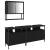 Set Mobiler Baie 3 Piese Negru de Stejar Lemn Prelucrat GartenMobel Dekor