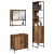 Set de mobilier pentru baie , 3 piese, lemn vechi, lemn compus GartenMobel Dekor