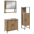 Set de Mobilier pentru Baie din 3 Piese Stejar Artizanal Lemn Prelucrat GartenMobel Dekor