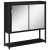 Set de Mobilier pentru Baie 3 Piese Negru Stejar Lemn Stratificat GartenMobel Dekor