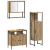 Set mobilier baie 3 piese din stejar artizanal GartenMobel Dekor