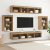 Set de 8 unități TV cu LED și lemn prelucrat de stejar artizanal GartenMobel Dekor
