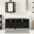 Set de mobilier pentru baie din 3 piese, lemn ingineresc, stejar negru GartenMobel Dekor