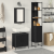 Set de mobilier pentru baie 3 piese Negru stejar din lemn prelucrat GartenMobel Dekor