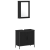 Set de mobilier pentru baie 3 piese Negru stejar din lemn prelucrat GartenMobel Dekor