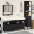 Set de mobilier baie 4 piese Stejar negru Lemn prelucrat GartenMobel Dekor