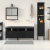 Set de mobilier baie 4 piese Stejar negru Lemn prelucrat GartenMobel Dekor