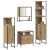 Set de mobilier pentru baie 4 piese din lemn stratificat de stejar GartenMobel Dekor