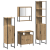 Set de mobilier pentru baie 4 piese din lemn stratificat de stejar GartenMobel Dekor