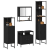 Set de mobilier pentru baie 4 piese din lemn ingineresc stejar negru GartenMobel Dekor