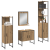 Set de mobilier pentru baie 4 piese Lemn de stejar artizanal GartenMobel Dekor