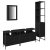 Set Mobilier Baie 4 Piese Stejar Negru Lemn Prelucrat GartenMobel Dekor