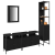 Set Mobilier Baie 4 Piese Stejar Negru Lemn Prelucrat GartenMobel Dekor