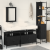 Set Mobilier Baie 4 Piese Stejar Negru Lemn Prelucrat GartenMobel Dekor
