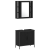 Set mobilier baie de 4 piese Stejar Negru Lemn prelucrat GartenMobel Dekor
