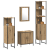 Set de mobilier pentru baie 4 piese din lemn de stejar prelucrat GartenMobel Dekor