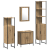 Set de mobilier pentru baie 4 piese din lemn de stejar prelucrat GartenMobel Dekor