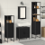 Set Mobilier Baie 4 Piese Stejar Negru Lemn Prelucrat GartenMobel Dekor