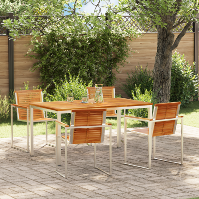 Set de Masă pentru Grădină 5 Piese din Lemn Solid de Teak GartenMobel Dekor