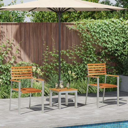 Set de dining pentru grădină  3 piese Lemn solid de teak GartenMobel Dekor