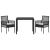 Set de dining pentru grădină  3 piese cu perne Negru Poliratan GartenMobel Dekor