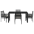 Set de dining pentru grădină , 5 piese, cu perne, ratan poliat negru GartenMobel Dekor