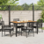 Set de dining de grădină cu perne Negru Rattan sintetic GartenMobel Dekor