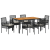 Set de dining cu 7 piese cu perne, Negru, Poliratan GartenMobel Dekor