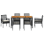 Set de dining cu 7 piese cu perne, Negru, Poliratan GartenMobel Dekor