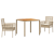 Set de dining 3 piese cu perne bej din ratan. GartenMobel Dekor