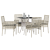 Set dining grădină 5 piese Gri deschis Ratan Poli GartenMobel Dekor