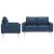 Set de canapele, 2 piese, albastru, material textil GartenMobel Dekor