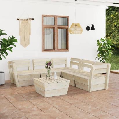Set mobilier pentru grădină, 6 piese, lemn de molid tratat GartenMobel Dekor