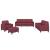 Set canapea cu perne, 4 piese, roșu vin, material textil GartenMobel Dekor