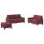 Set canapea cu perne, 3 piese, roșu vin, material textil GartenMobel Dekor