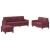 Set canapea cu perne, 3 piese, roșu vin, material textil GartenMobel Dekor