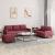 Set canapea cu perne, 3 piese, roșu vin, material textil GartenMobel Dekor