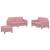 Set de canapele, 3 piese, roz, catifea GartenMobel Dekor