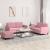 Set de canapele, 3 piese, roz, catifea GartenMobel Dekor