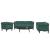 Set de canapele, 3 piese, verde închis, catifea GartenMobel Dekor