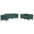 Set de canapele, 3 piese, verde închis, catifea GartenMobel Dekor