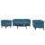 Set de canapele, 3 piese, albastru, catifea GartenMobel Dekor