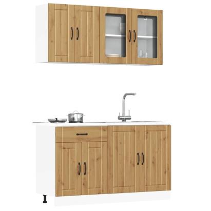 Set dulap de bucătărie 4 piese „Kalmar” stejar artizanal lemn GartenMobel Dekor