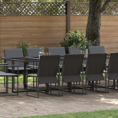 Set mobilier de grădină, 19 piese, cu perne, oțel și textilenă GartenMobel Dekor