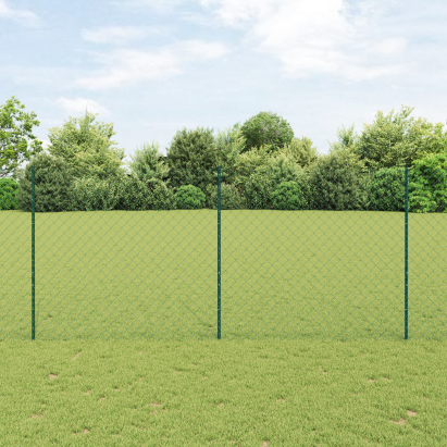 Gard de Lant cu 22 de Stâlpi U Verde 1,4x25 m Oțel GartenMobel Dekor