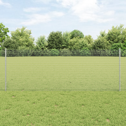 Gard din sârmă sudată cu 44 U Posts Argintiu 0.8x100 m Oțel GartenMobel Dekor