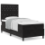 Pat box spring cu saltea, negru, 100x200 cm, catifea GartenMobel Dekor