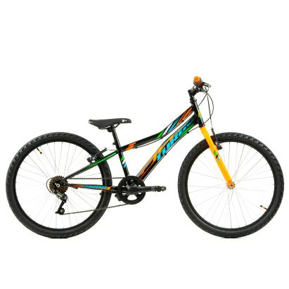 Bicicleta Copii DHS Turbo - 24 Inch, Negru-Portocaliu Ultimate FactoryBikes